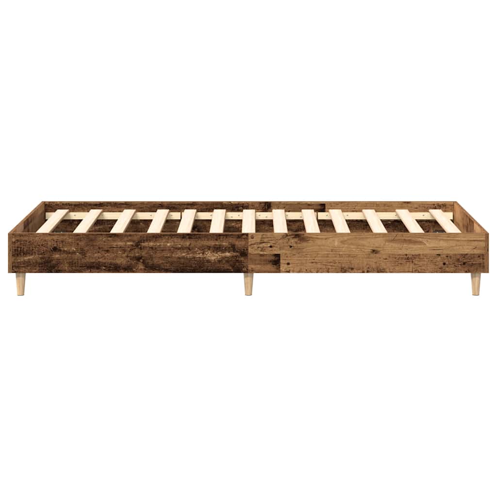 Bed Frame No Mattress Old Wood 90x190 cm Single Engineered Wood